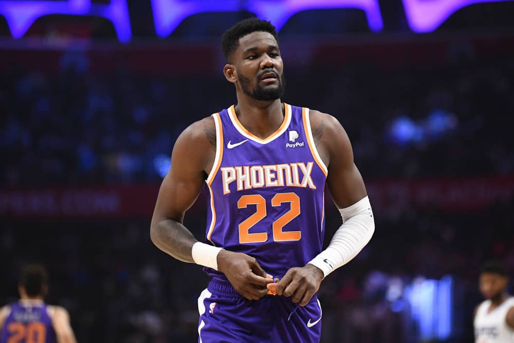 NBA DFS picks DraftKings FanDuel Yahoo today tonight projections lineup optimizer free expert rankings ownership injury report news twitter DeAndre Ayton Phoenix Suns