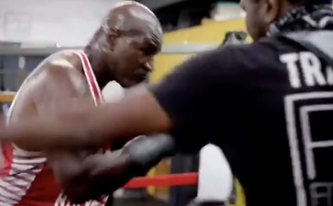 Is the 50+ year old fight on? Evander Holyfield Follows Up Mike Tyson's Impressive Old Guy Training Video With One Of His Own