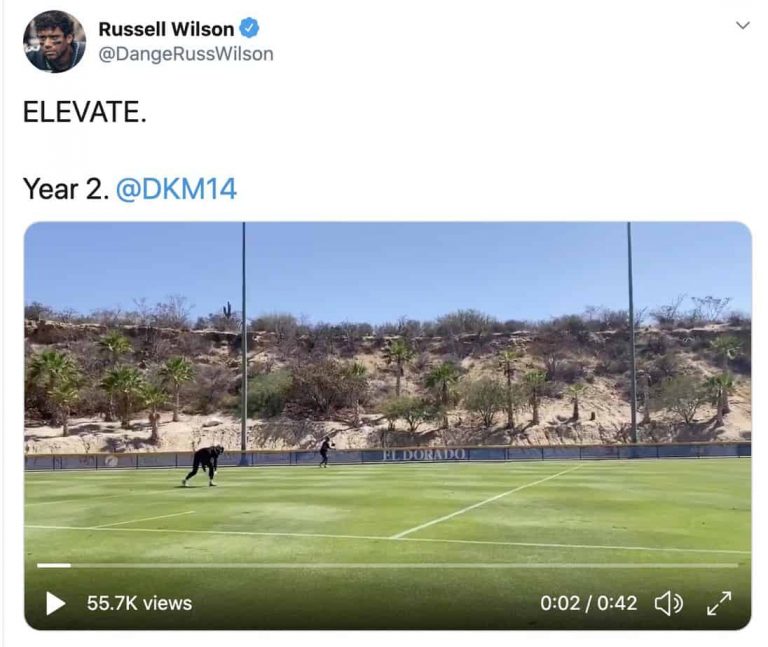 Russell Wilson isn't just a good teammate because he's a leader, he's out here making hype videos for D.K. Metcalf, and it's great.