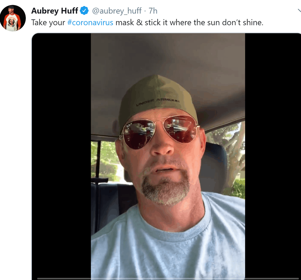 Aubrey Huff would rather die, or let you die, than show a shred of decency, humanity or common sense; he'll tell you himself in Twitter video