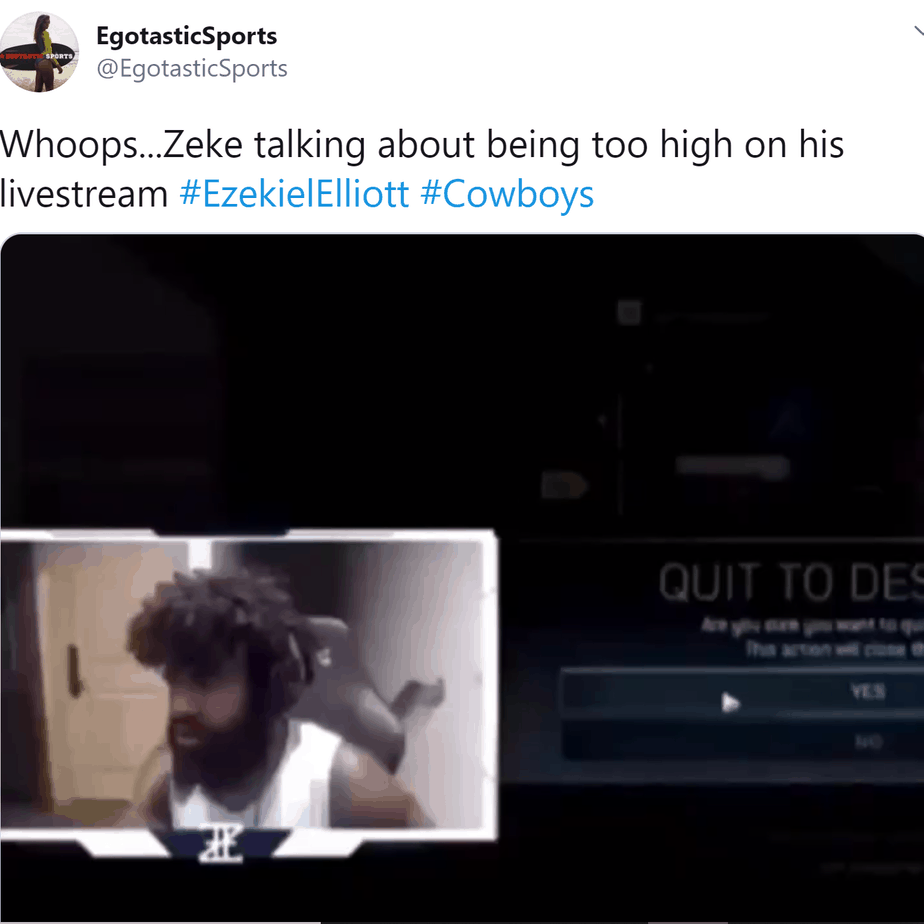 Ezekiel Elliott Forgets to End Live Steam and Says He's 'Low-Key