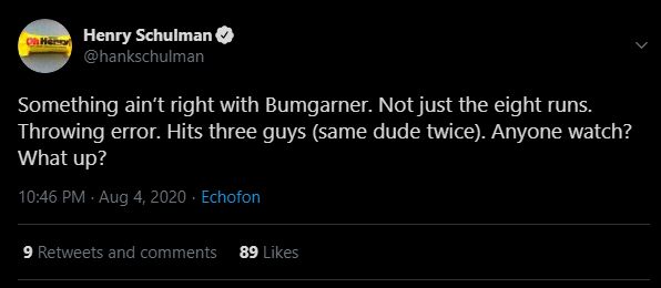 Twitter After Dark: Madison Bumgarners Talent Level In Question Following Wild Pitches Against A Certain Team