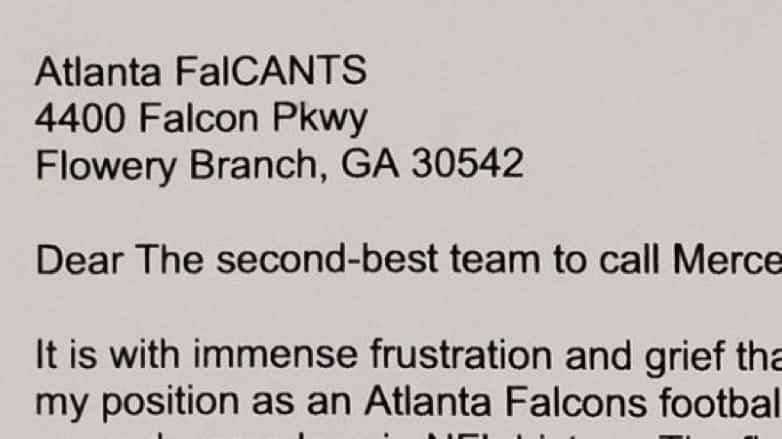 An Atlanta Falcons fan wrote a hilarious resignation letter resigning from Falcons fandom after they blew another huge lead
