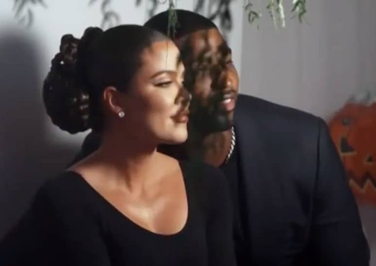 Tristan Thompson Khloe Kardashian Get Kissy In The Photo Booth At Kims 40th Birthday Side Action