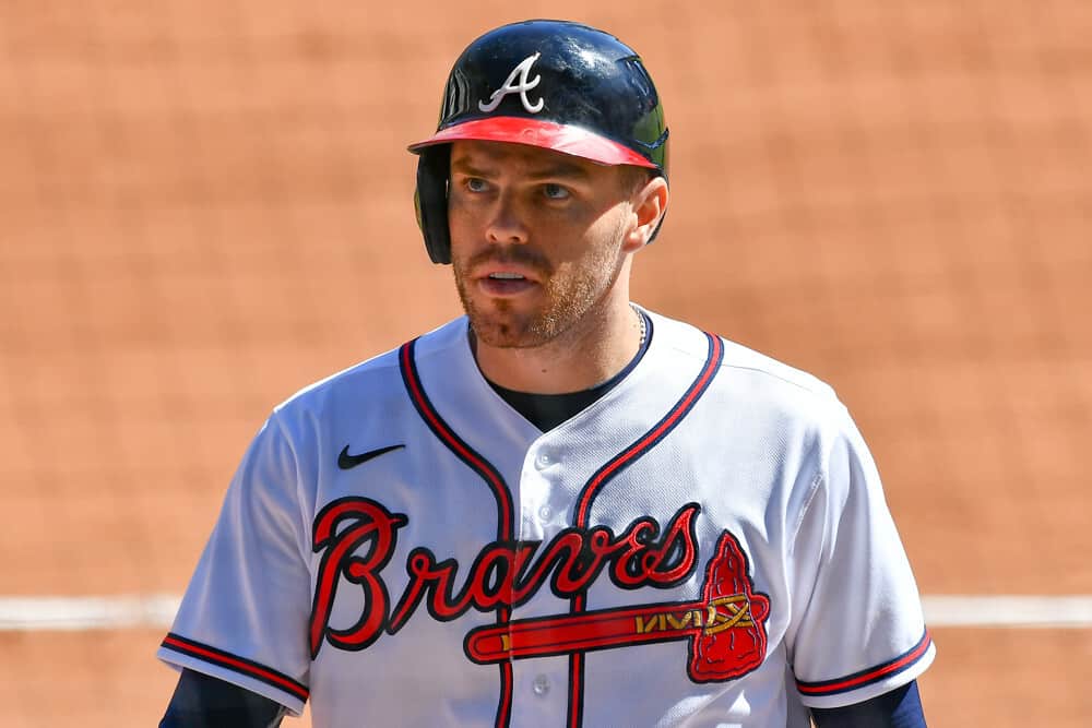 MLB DFS Picks Monkey Knife Fight Free fantasy baseball rankings projections ownership yahoo ESPN CBS cheat sheet tips strategy advice lineup news MLB vegas odds MLB betting lines today best bets Freddie Freeman Ozzie Albies Jorge Soler Braves Orioles Home runs doubles points triples cycle
