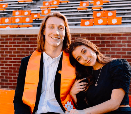 Trevor Lawrence and Marissa Mowry at Clemson before ACC Championship