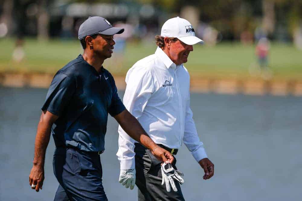 Longtime PGA rival Phil Mickelson reacted to the video of Tiger Woods taking swings again following his long recovery from a single-car crash