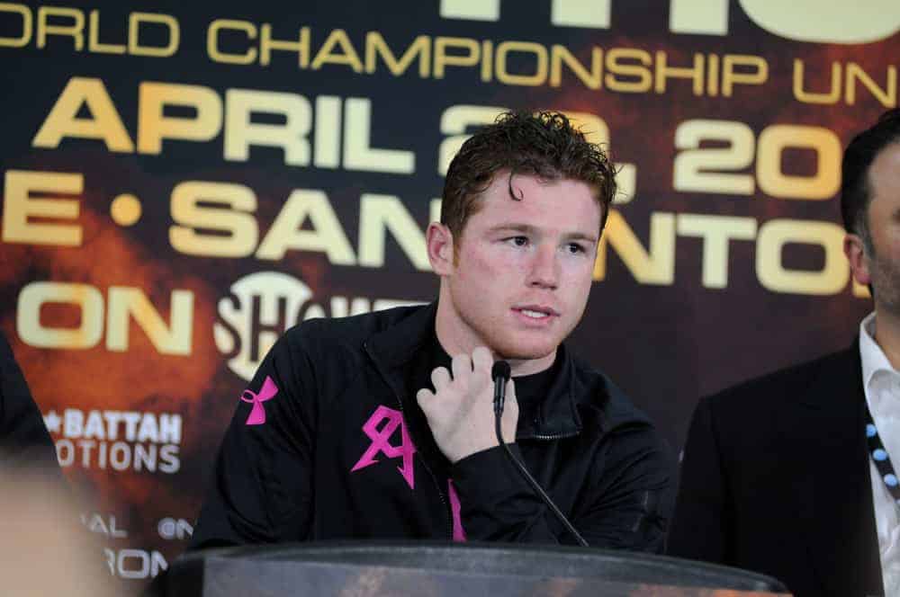 Boxing superstar Canelo Alvarez left a bruise on Caleb Plant's face during a scuffle that happened at the media event on Tuesday afternoon