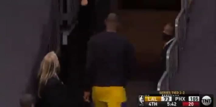 LeBron leaves game early