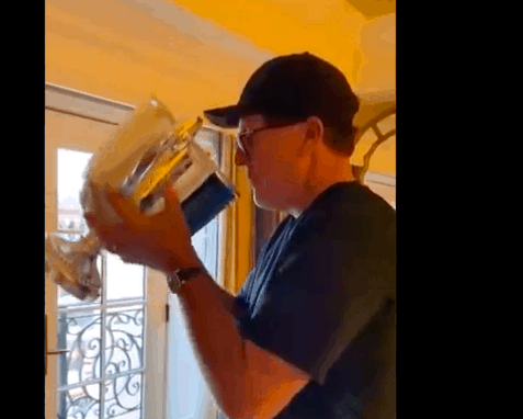 Phil Mickelson is still celebrating becoming the oldest golfer ever to win a major at the PGA Championship by drinking wine out of the trophy