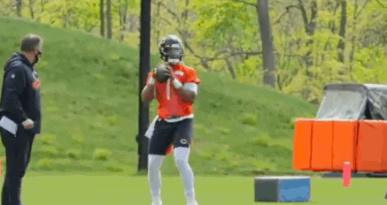 Chicago Bears quarterback Justin Fields is already throwing shade at the Green Bay Packers while mic'd up at OTAs