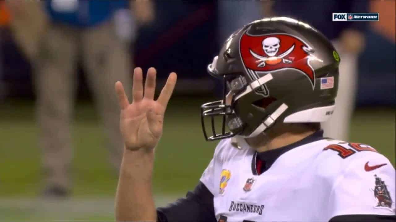 Tom Brady admitted he forgot what down it was against the Chicago Bears after throwing an incomplete pass on fourth down and proceeded to hold up four fingers to signify the next play would be fourth down. The Buccaneers are +275 to win the NFC
