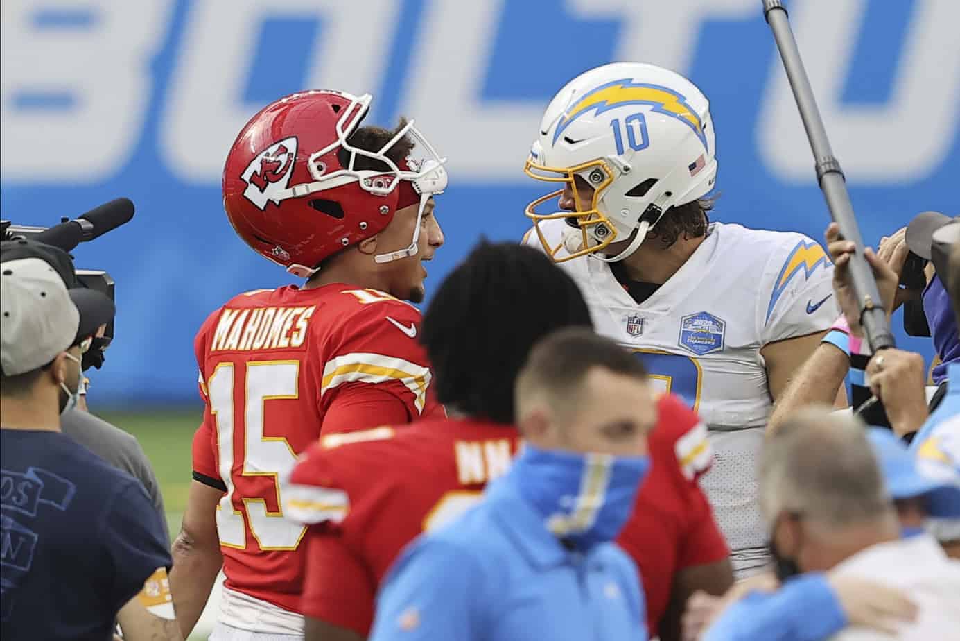 Kansas City Chiefs quarterback Patrick Mahomes doesn't sound all too concerned about the rise of Chargers quarterback Justin Herbert