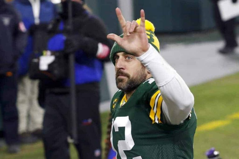 Green Bay Packers quarterback Aaron Rodgers responded to a Broncos fan asking him to join his team during a celebrity golf tournament on Wednesday
