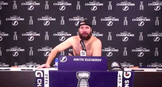 Tampa Bay Lightning star Nikita Kucherov called out Vezina voters and slammed Habs fans in an epic press conference after the Stanley Cup Final