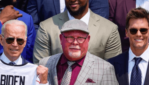 All the jokes were out on social media after an insanely sunburnt Bruce Arians was seen with the Bucs for their White House visit today