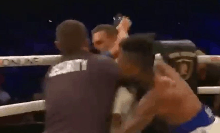 Blueface attacks fan who jumped in the ring to fight him