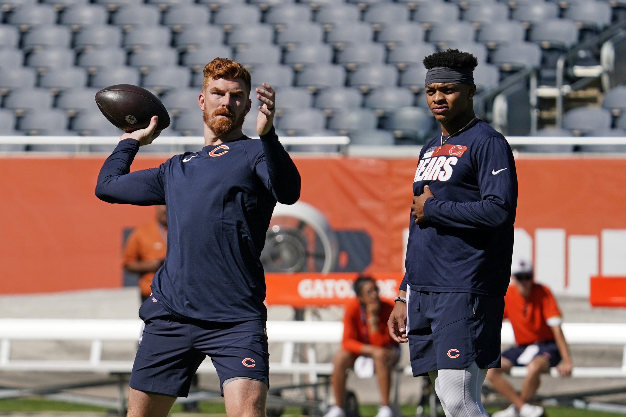 Chicago Bears quarterback Andy Dalton reacted to the news that the team was planning on moving forward with Justin Fields as the QB1