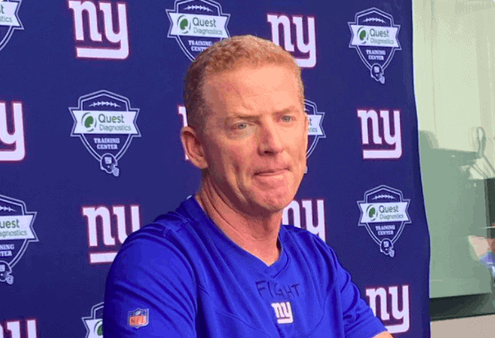 New York Giants offensive coordinator Jason Garrett got upset and corrected a reporter who called him by first name instead of 'coach'