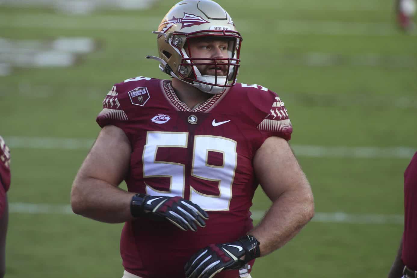 Florida State offensive lineman Brady Scott responded to criticism from Barstool Sports about proposing following the Jacksonville State loss