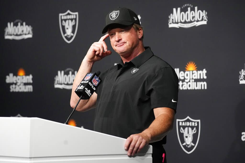 Las Vegas Raiders coach Jon Gruden released a statement on Monday night after he turned in his resignation over disturbing email controversy