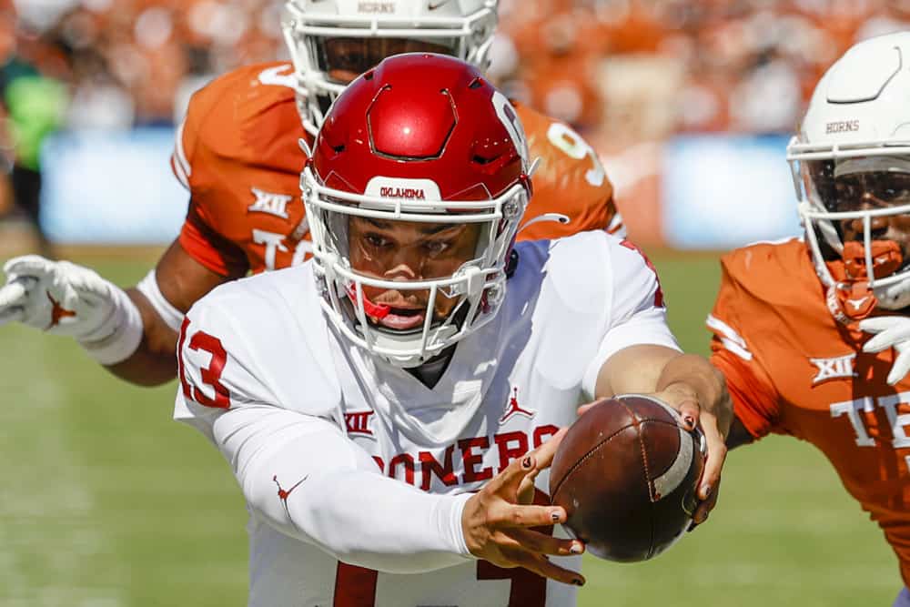 CFB College Football DFS picks bowl game schedule predictions projections today tonight Alamo Bowl Oregon Oklahoma best bets betting odds lines predictions picks and parlays Caleb Williams Oklahoma QB Clemson Iowa State Maryland Virginia Tech Cheez-It Bowl New Era Pinstripe Bowl