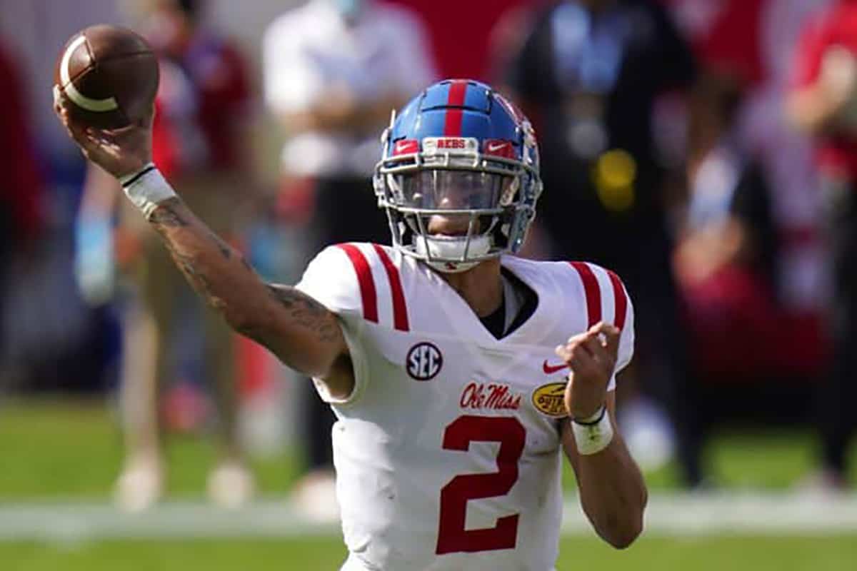 FanDuel CFB DFS College Football Picks optimizer lineup optimal picks this week 9 Ole Miss Matt Corral tonight today free expert projections ownership rankings
