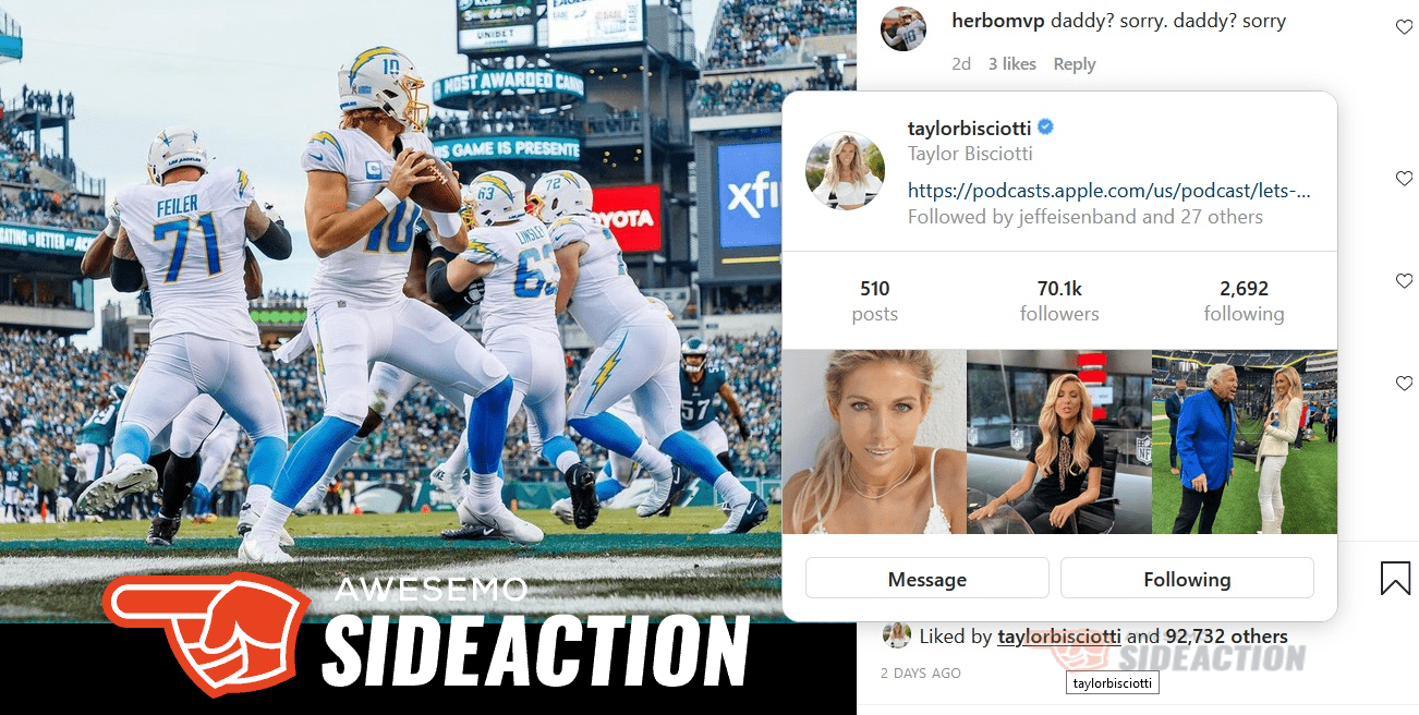 Justin Herbert Spotted With Mystery Blonde, Could be Taylor Bisciotti