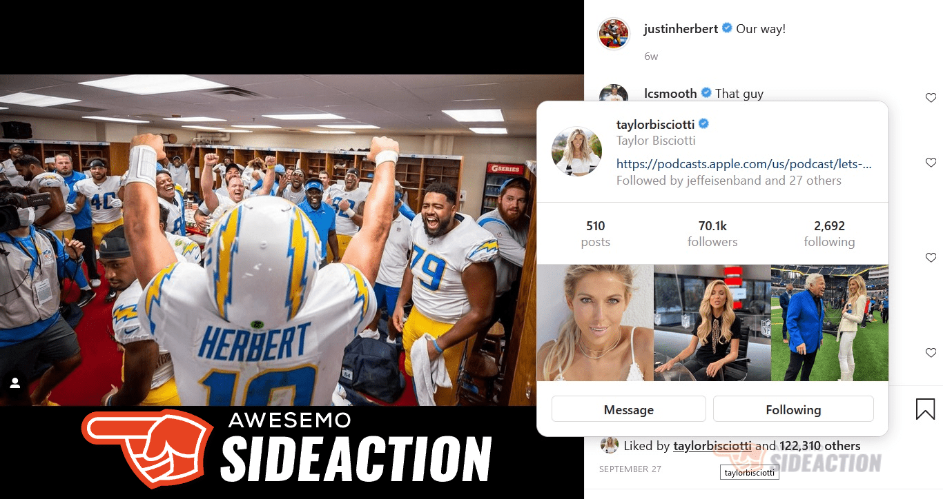 Chargers QB Justin Herbert's Rumored Girlfriend Taylor Bisciotti Goes Viral  - TMSPN