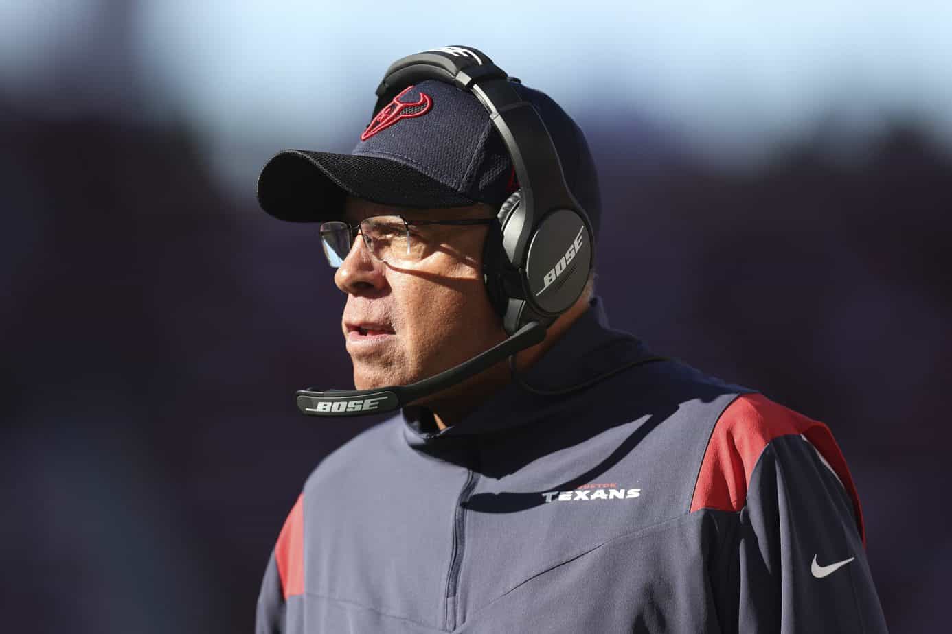 Former Houston Texans head coach David Culley reacted after the team made the unpopular decision to fire him after just one season on the job