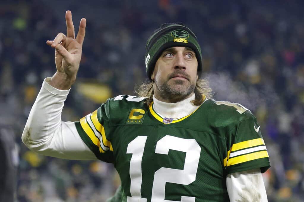 Green Bay Packers quarterback Aaron Rodgers referenced retirement when asked about his future with the Packers after receiving the MVP award Thursday