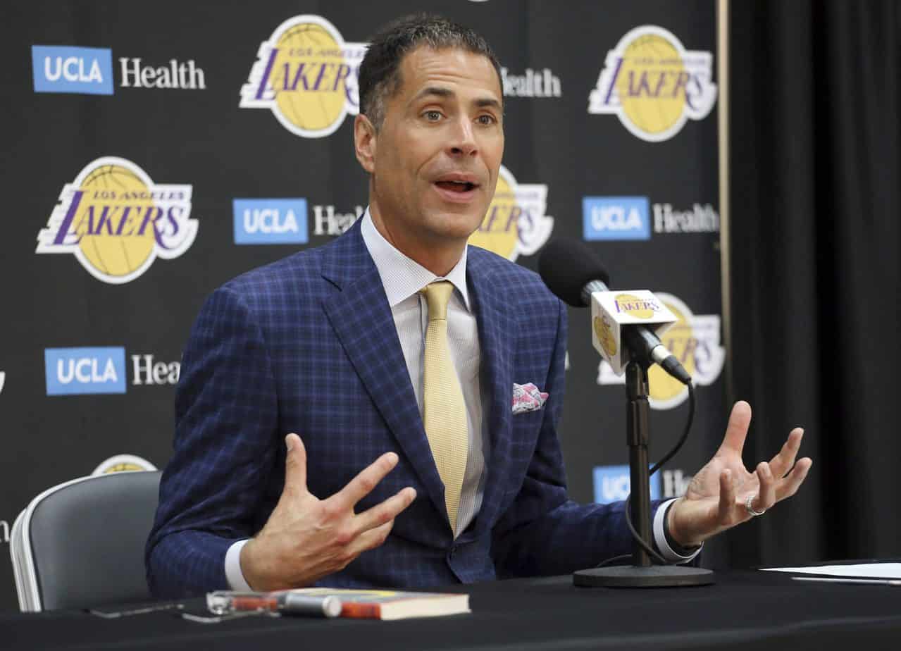 Los Angeles Lakers general manager Rob Pelinka tried to explain his decision-making to the media after opting to stand pat at the Trade Deadline