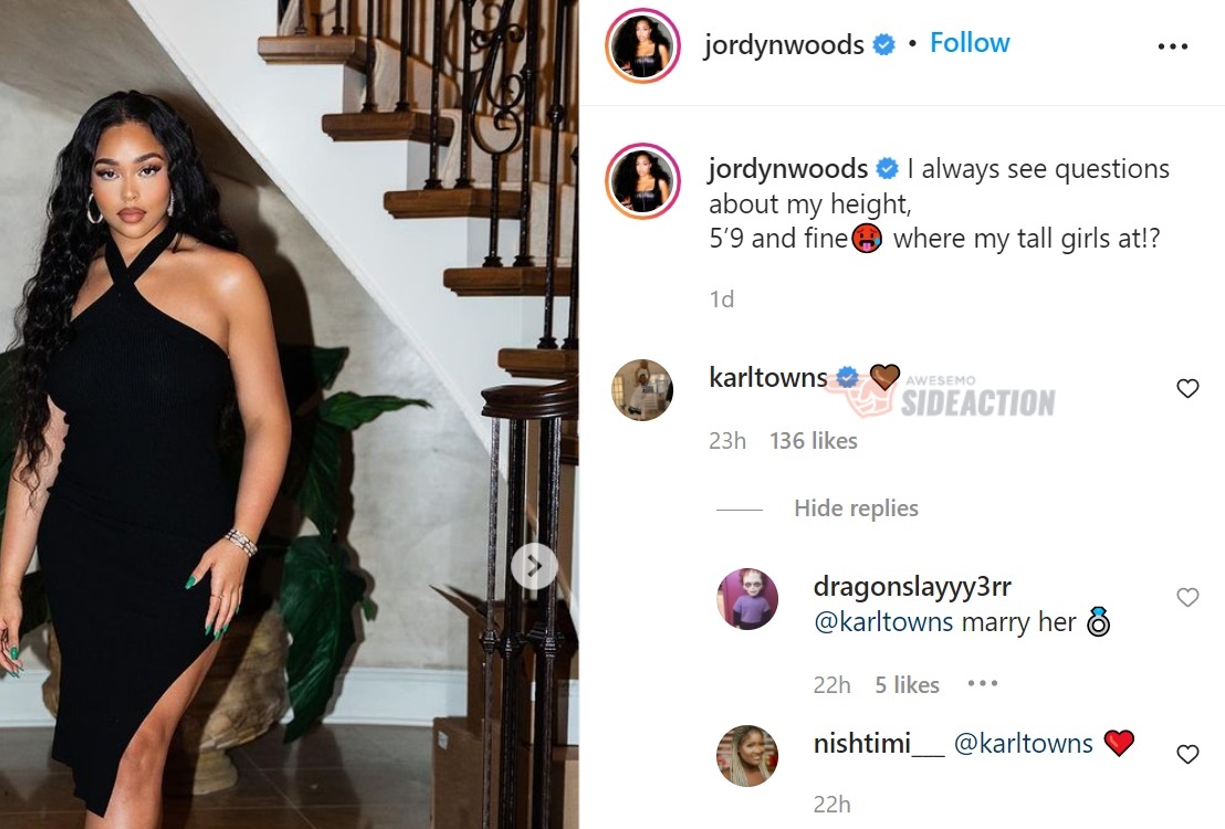 Karl-Anthony Towns adores '5'9 and fine' girlfriend Jordyn Woods