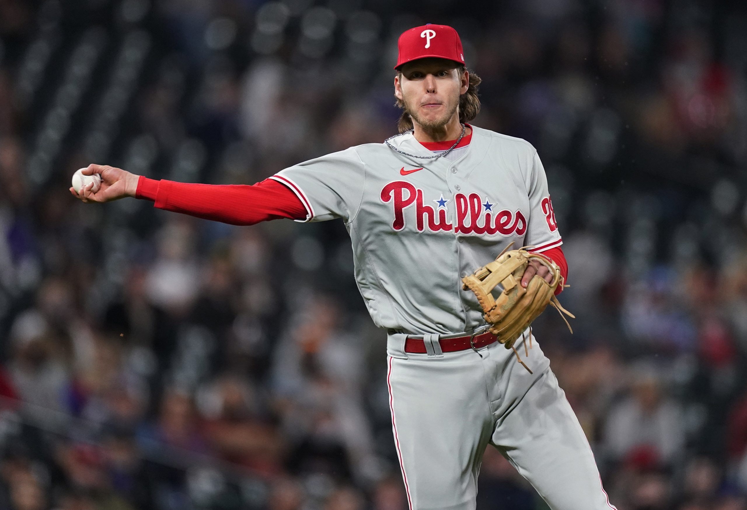 Philadelphia Phillies third baseman Alec Bohm appeared to say "I f-ing hate this place" after hearing it from fans following three early errors